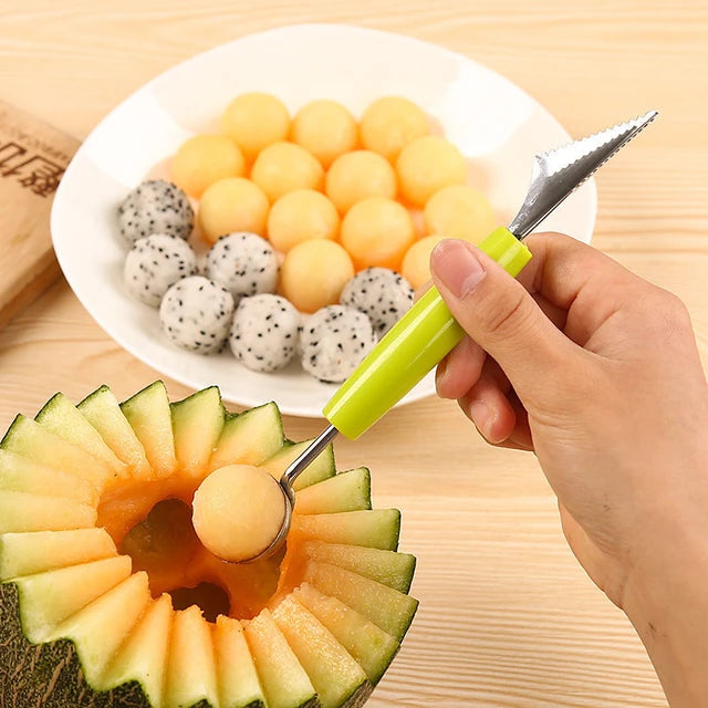 Stainless Steel Fruit Vegetable Ice Cream Melon Ball Scoop Kitchen Tool,