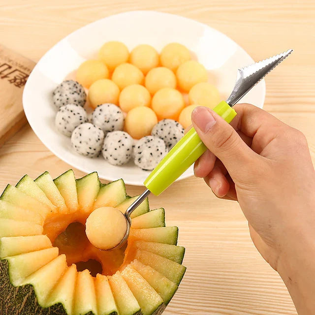 Stainless Steel Fruit Vegetable Ice Cream Melon Ball Scoop Kitchen Tool,