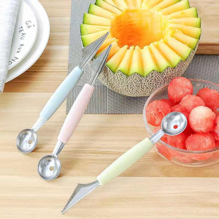 Stainless Steel Fruit Vegetable Ice Cream Melon Ball Scoop Kitchen Tool,