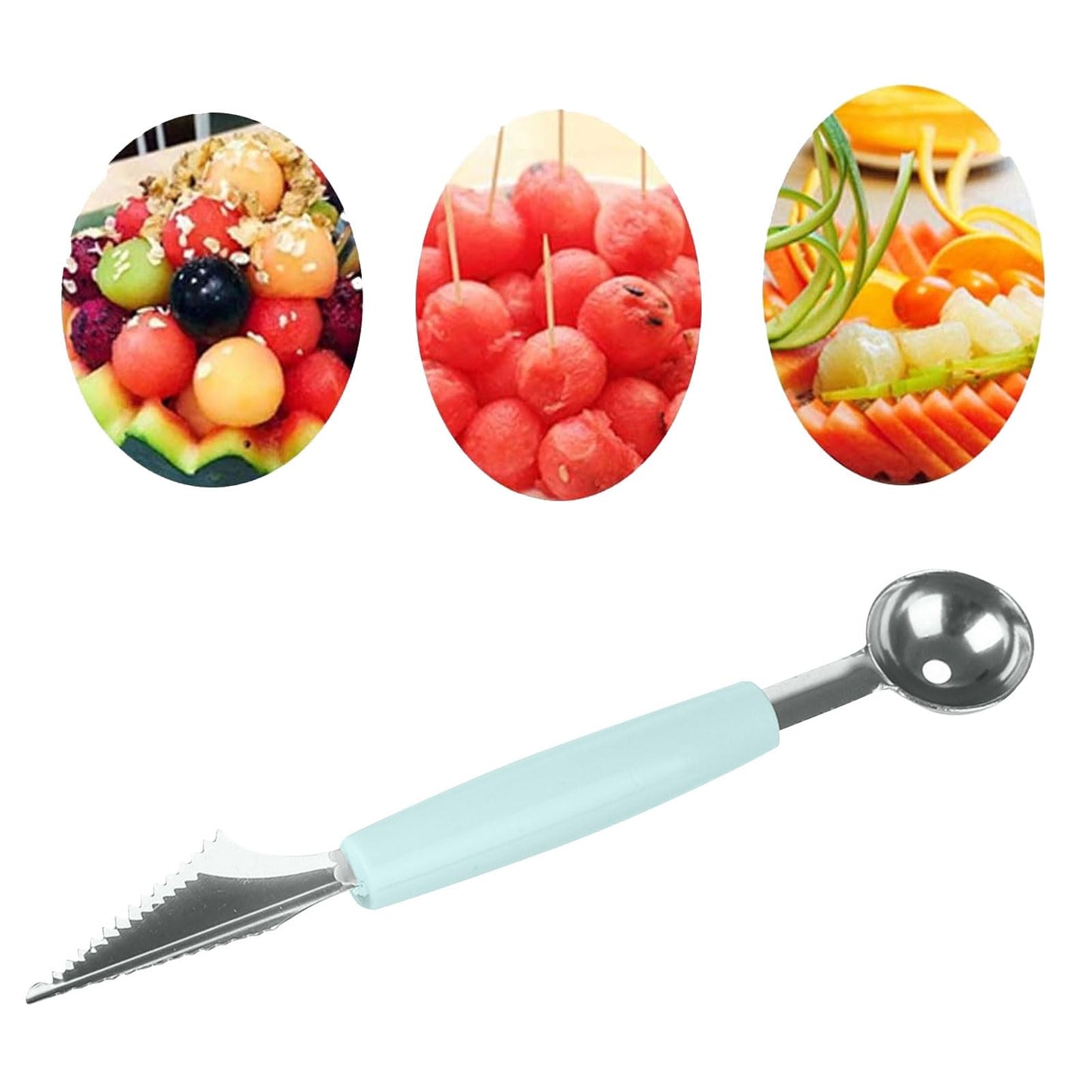 Stainless Steel Fruit Vegetable Ice Cream Melon Ball Scoop Kitchen Tool,