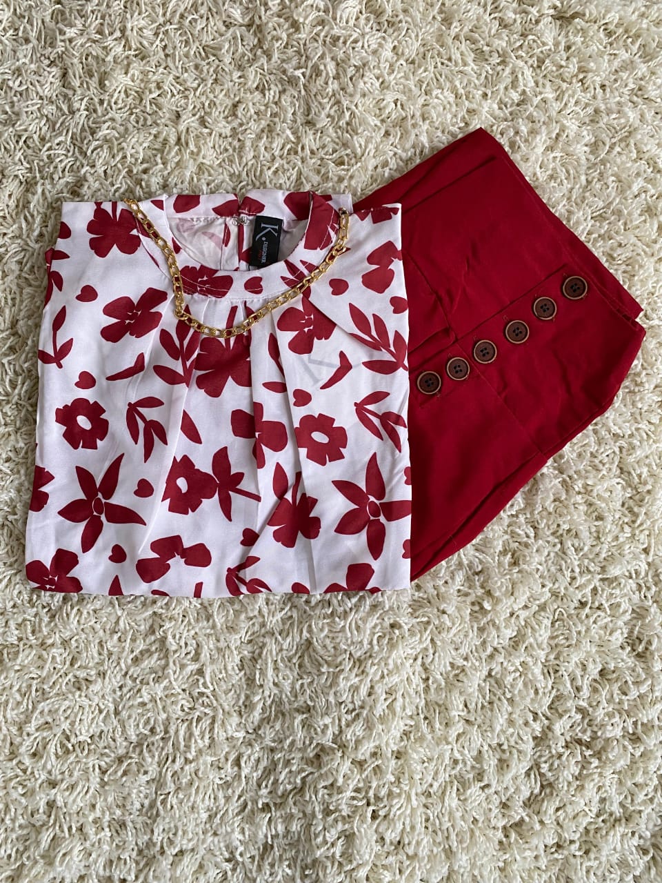 stitched 2 piece shirt and bottom