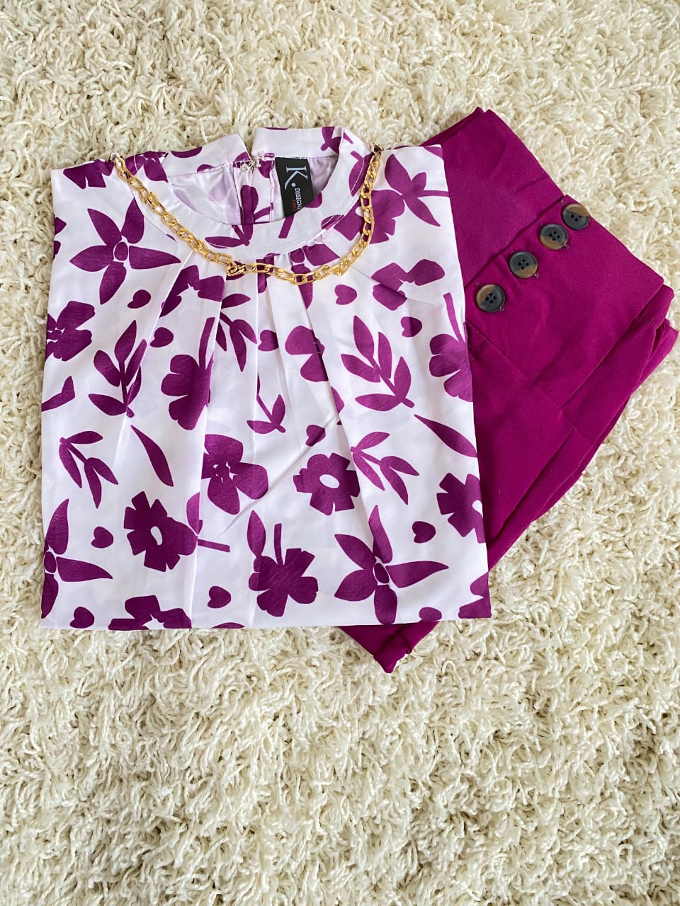 stitched 2 piece shirt and bottom