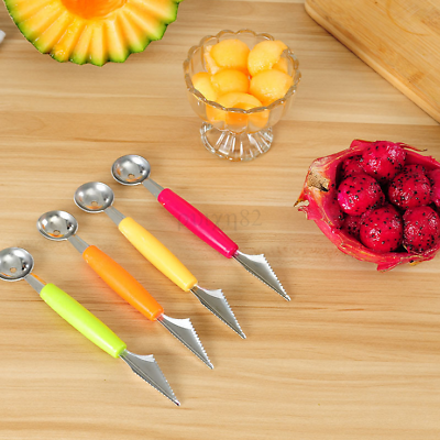 Stainless Steel Fruit Vegetable Ice Cream Melon Ball Scoop Kitchen Tool,
