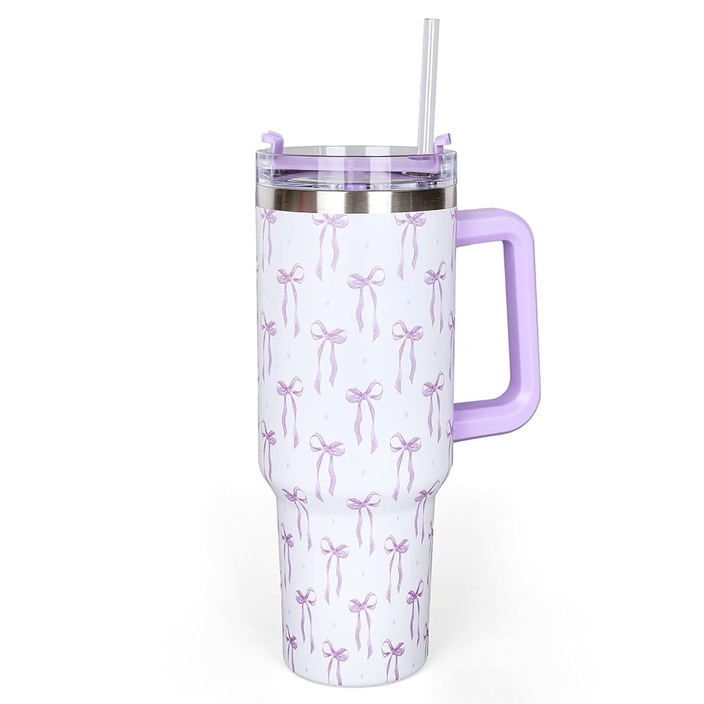 Cute Flower Print Large Stainless Steel Tumbler 40oz