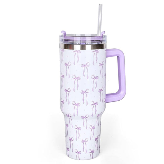 Cute Flower Print Large Stainless Steel Tumbler 40oz