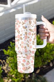 Cute Flower Print Large Stainless Steel Tumbler 40oz
